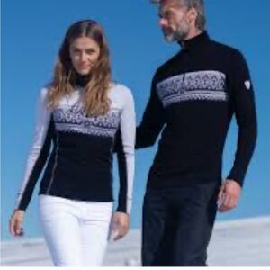 Dale of Norway Black and White Turtleneck Sweater
